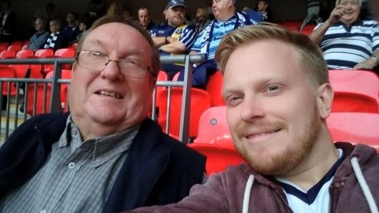 David Eatough, Peter Eatough - Rainbow Laces, Wembley, May 2015 - father and son