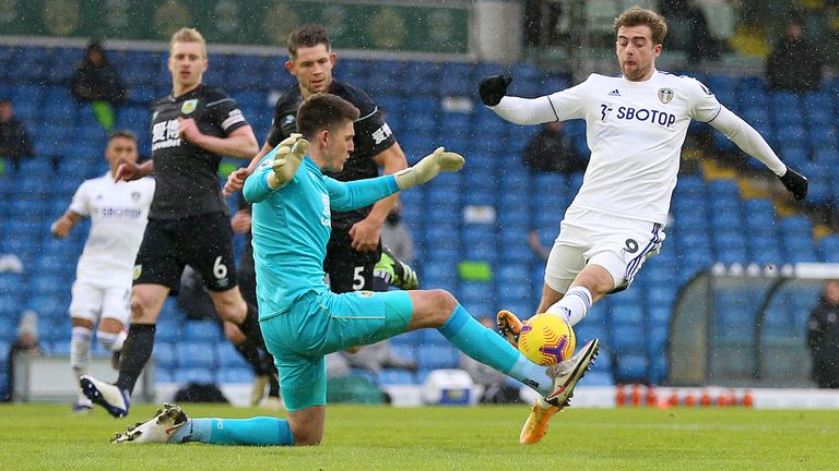 Sean Dyche claims Nick Pope got the ball first ahead of Patrick Bamford