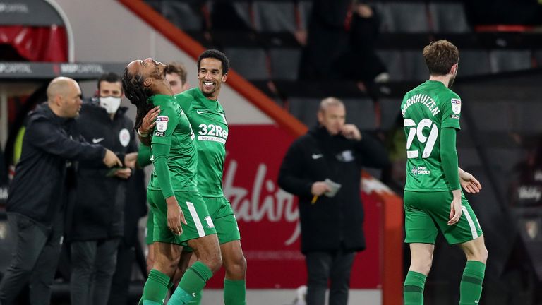 Scott Sinclair scores a 40 yard lob against Bournemouth