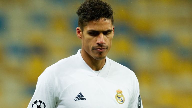 Raphael Varane is dejected during Real Madrid's defeat to Shakhtar Donetsk