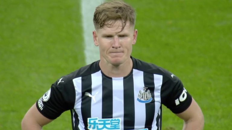 Newcastle's Matt Ritchie looks glum after scoring an own goal against Fulham.