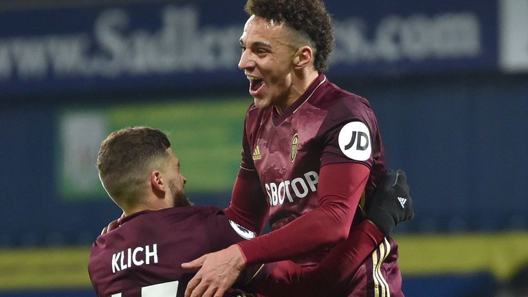 Rodrigo celebrates scoring Leeds' fourth