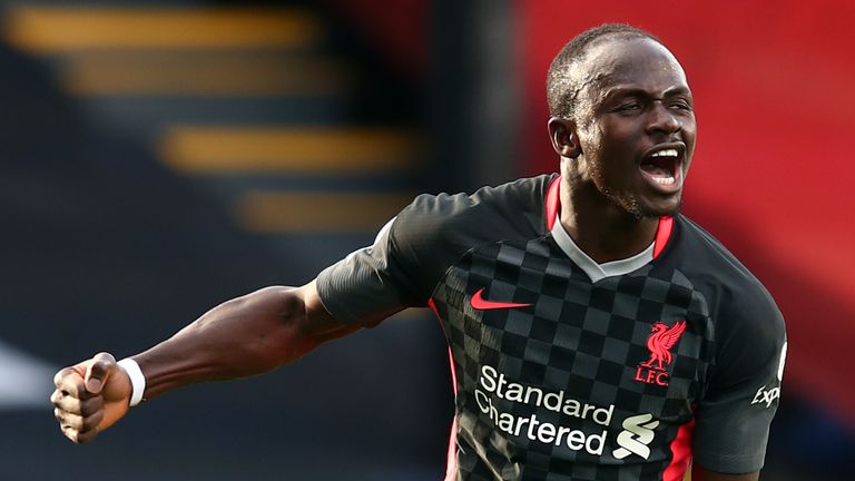 Sadio Mane celebrates doubling Liverpool's lead at Selhurst Park