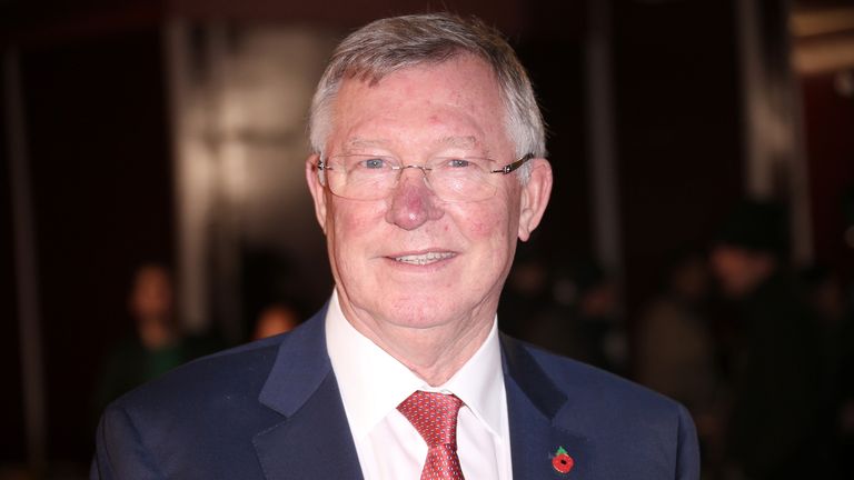 Sir Alex Ferguson poses for photographers upon arrival at the world premiere of the film 'Ronaldo, in London, Monday, Nov. 9, 2015.