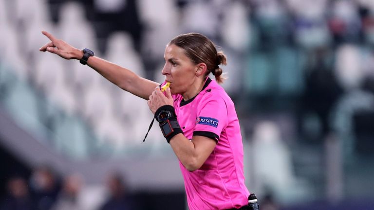 Stephanie Frappart becomes the first women to referee a men's Champions League match - Juventus vs Dynamo Kyiv