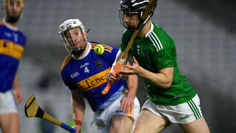 O'Brien in action against Graeme Mulcahy during this season's Munster semi-final