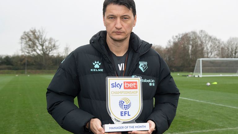 Watford FC Season 2020-21  Championship.Pic Alan Cozzi         London Colney.Training                   10/12/2020.Vladimir Ivic head coach of Watford Manager Of the month