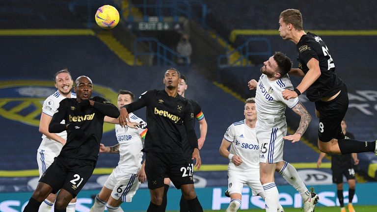 Action from Leeds vs West Ham