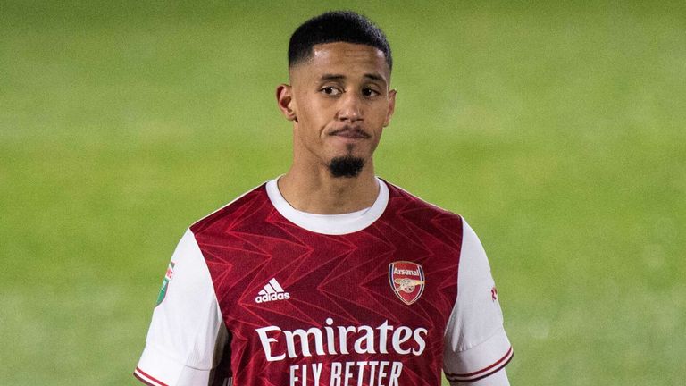 William Saliba was sent off during Arsenal U21's Papa John's Trophy defeat to AFC Wimbledon