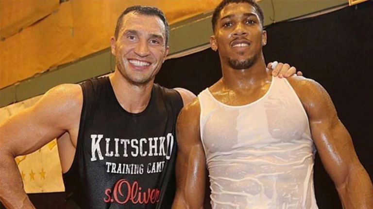 Klitschko and Joshua in 2014