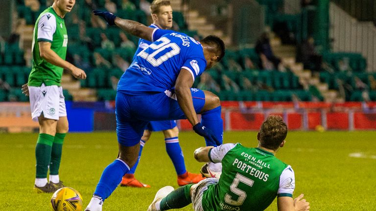 Rangers&#39; Alfredo Morelos has been charged with violent conduct by the Scottish FA for a stamp on Hibernian&#39;s Ryan Porteous