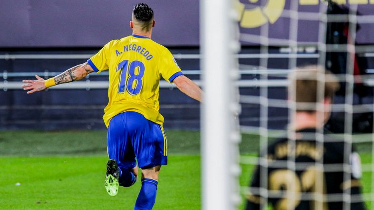 Former Manchester City striker Alvaro Negredo scored his fourth La Liga goal of the season