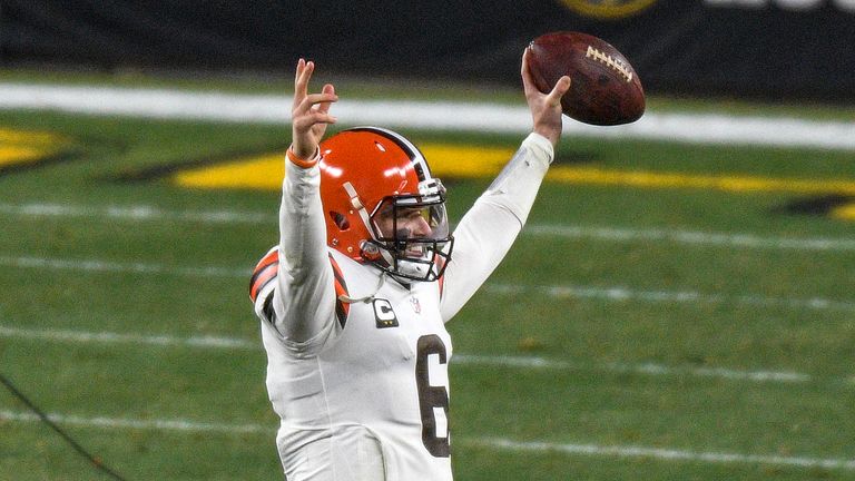 Cleveland quarterback Baker Mayfield starred as the Browns beat the Pittsburgh Steelers for their first win in the playoffs since 1994.
