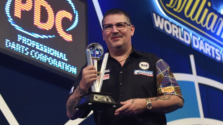 William Hill World Darts Championship Final 2020/21.Alexandra Palace 03/01/2021.Pic: Christopher Dean/PDC.07930 364436 dean_christopher3@sky.com.Gary Anderson v Gerwyn Price