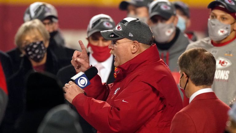 Andy Reid is chasing back-to-back Super Bowl victories (AP Photo/Charlie Riedel)