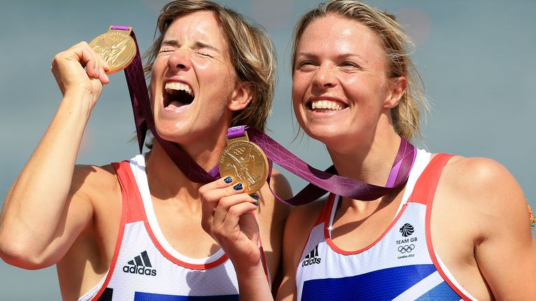 Glover sought the wisdom of fellow Olympic rowing champion Anna Watkins (right) 