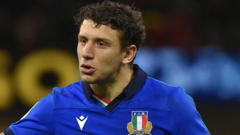 AP - Italy's Matteo Minozzi during the Six Nations game against Wales and at the Principality Stadium in Cardiff, February 1 2020