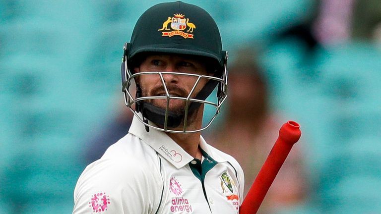 Australia's Matthew Wade walks from the field after he was dismissed for 13 runs during play on day two of the third cricket test between India and Australia at the Sydney Cricket Ground, Sydney, Australia, Friday, Jan. 8, 2021.