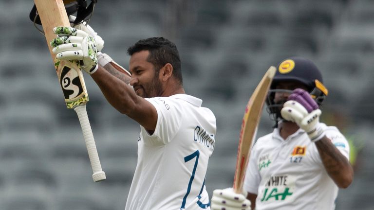 AP Newsroom - Sri Lanka captain Dimuth Karunaratne scored his 10th Test century early on day three in Johannesburg