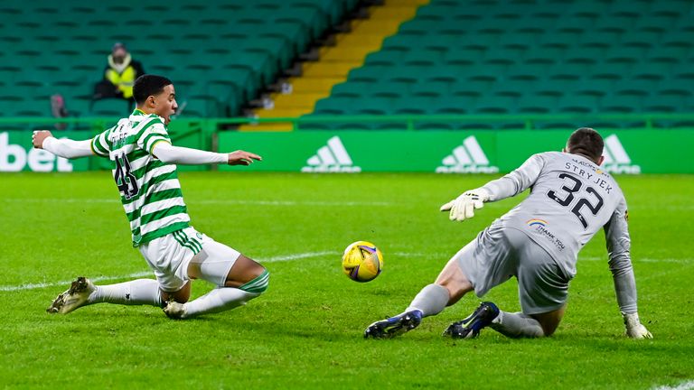 Armstrong Okoflex could not connect with an Anthony Ralston cross in another frustrating afternoon for Celtic