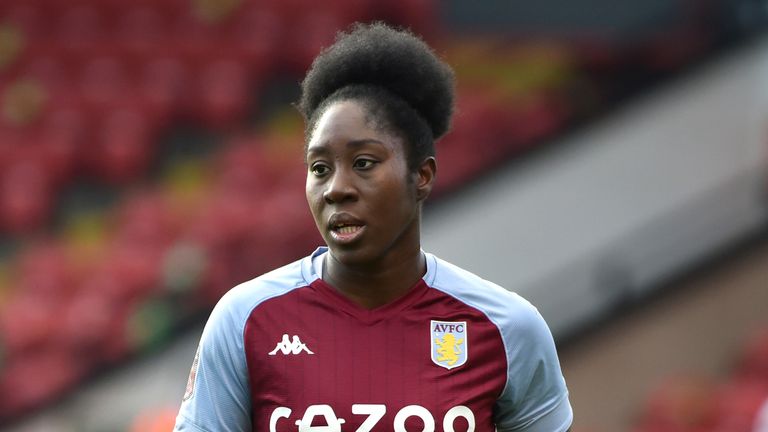 Anita Asante d & # 39; Aston Villa lors du match de Super League féminine contre Manchester United le 5 décembre 2020 (AP Photo)