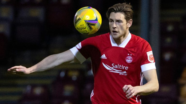 Ash Taylor in action for Aberdeen. Pic: SNS