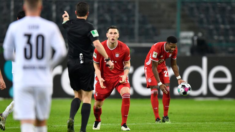 Bayern defender Niklas Sule shows his frustration