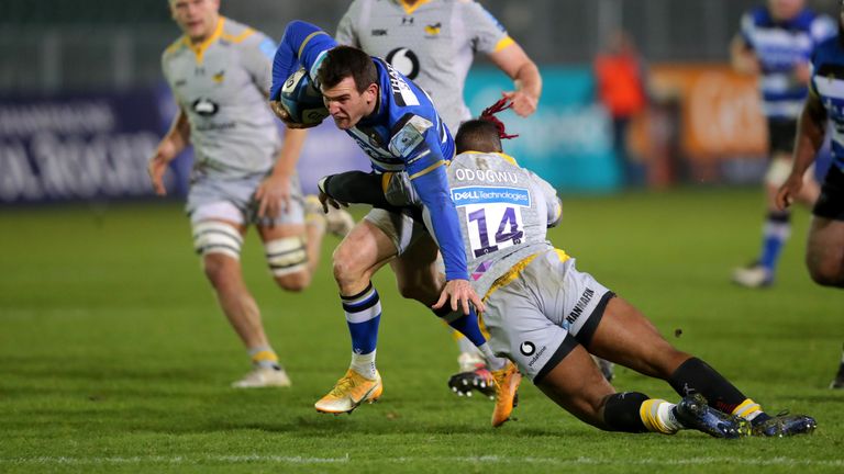 Ben Spencer is tackled by Wasps' Paolo Odogwu