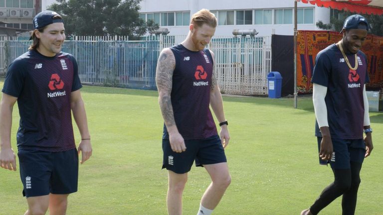 Jofra Archer, Rory Burns and Ben Stokes (Pic credit: ECB)