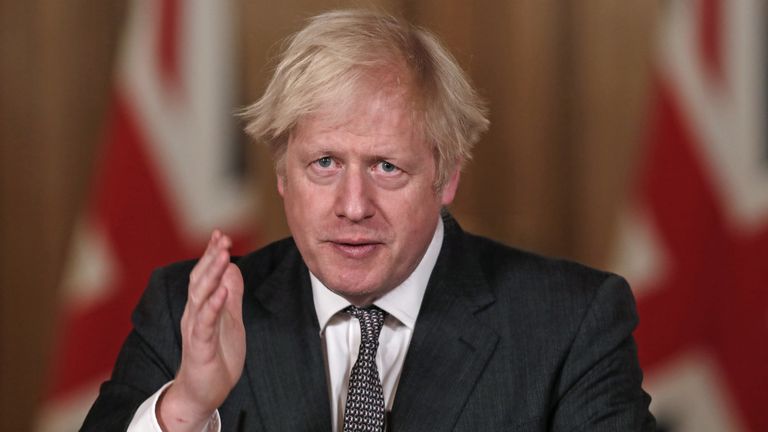 Boris Johnson addresses the nation during a coronavirus briefing