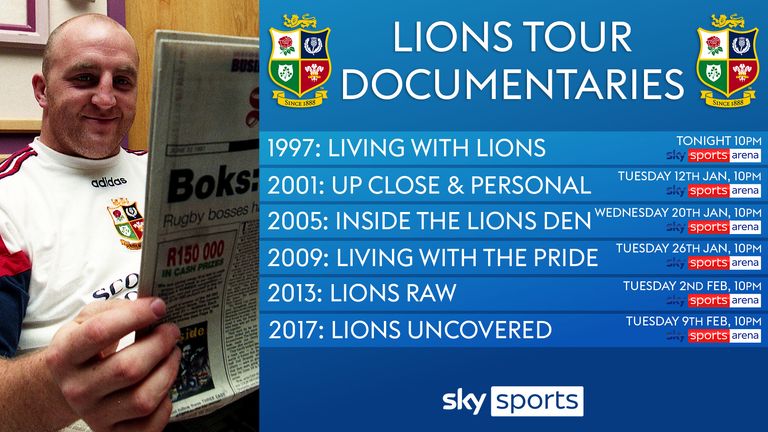 Watch the Lions tour documentaries from 1997 to 2017 on Sky Sports in January and February