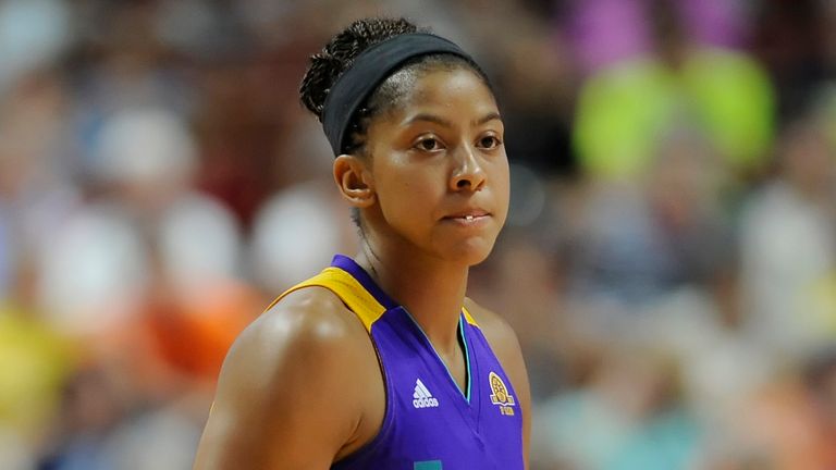 Los Angeles Sparks' Candace Parker during first half of a WNBA basketball game