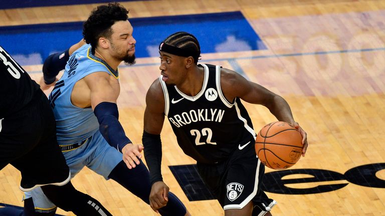 Brooklyn Nets guard Caris LeVert drives against Memphis Grizzlies