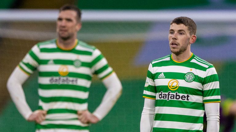 Ryan Christie is left dejected during the Scottish Premiership match
