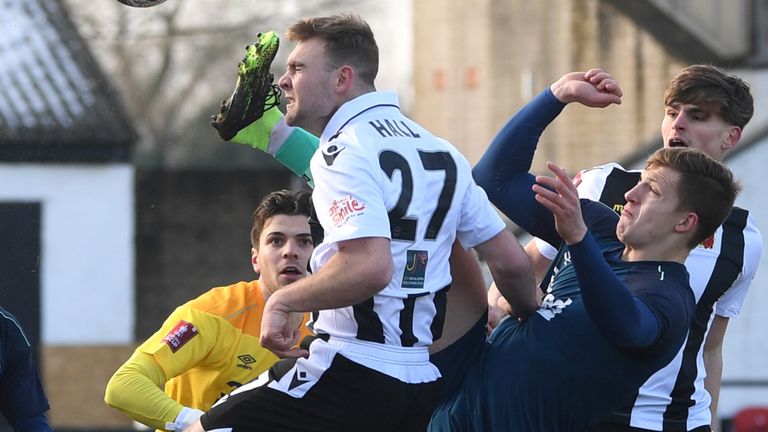 Chorley FC's Connor Hall gives his side the lead against Derby