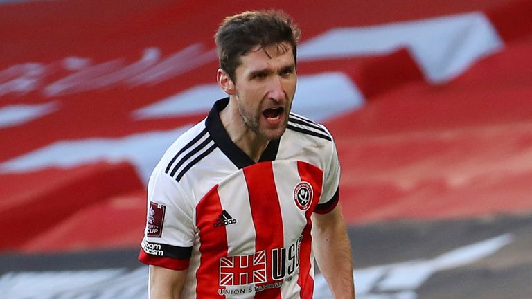 Chris Basham celebrates scoring for Sheff Utd against Plymouth