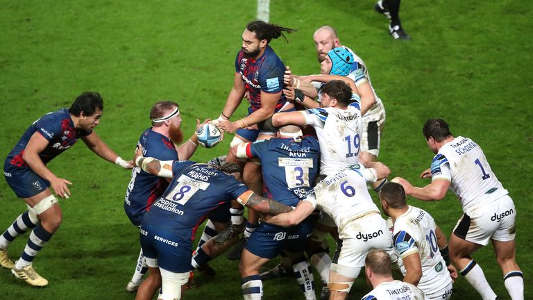 Bristol Bears v Bath Rugby - Gallagher Premiership - Ashton Gate
Bristol's Chris Vui wins the line out during the Gallagher Premiership match at Ashton Gate Stadium, Bristol. Picture date: Friday January 29, 2021.