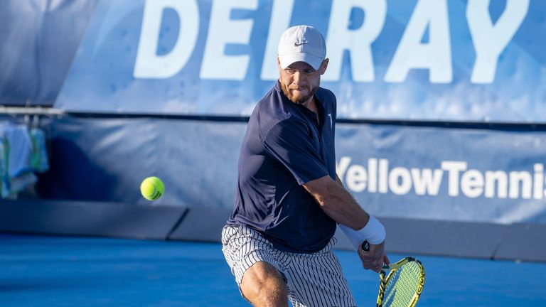 Christian Harrison competes during the ATP Delray Beach Open on January 9, 2021 