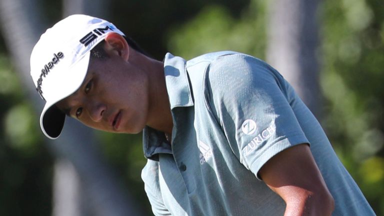 Collin Morikawa in action during the third round at the Sony Open golf tournament Thursday, Jan. 16, 2021, in Honolulu. (AP Photo/Marco Garcia)