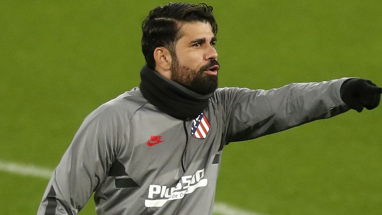 PA - Atletico Madrid&#39;s Diego Costa during the training session at Anfield ahead of Liverpool game in Champions League