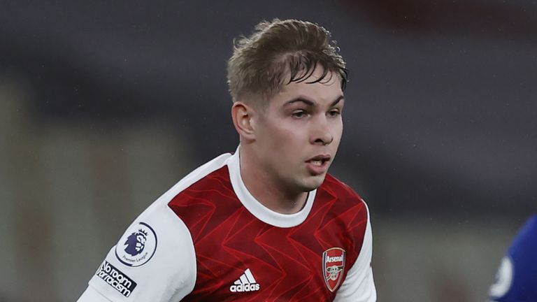 Arsenal's Emile Smith Rowe in action during the Premier League match at the Emirates Stadium, London.