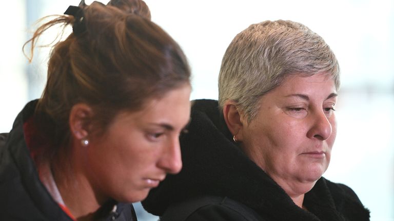 Emiliano Sala's sister Romina (left) and mother Mercedes