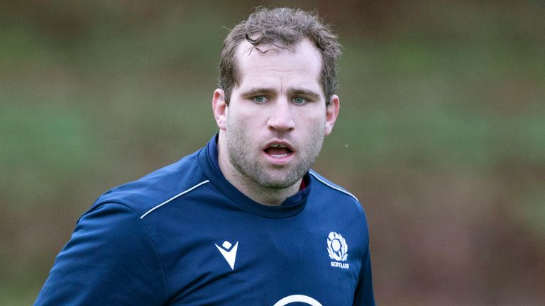 Fraser Brown during Scotland rugby training at Oriam on December 01, 2020