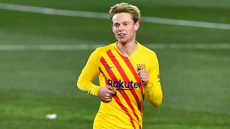 Frenkie De Jong scored Barcelona's only goal at Huesca