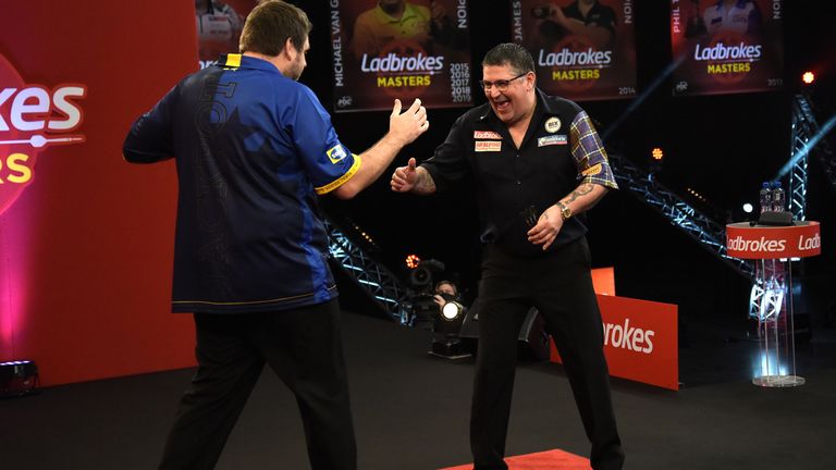 Ladbrokes Masters 2021.Marshall Arena 29/01/21.Pic: Christopher Dean/PDC.07930 364436 dean_christopher3@sky.com.Round 2.Gary Anderson v Adrian Lewis