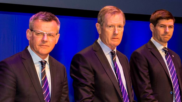 Gerrard says his relationship with the board including Managing Director Stewart Robertson (left) and former chairman Dave King (right) has been key