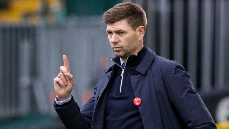 Gerrard says he&#39;s learning to manage his emotions as a manager as his Rangers side look to win the Premiership title