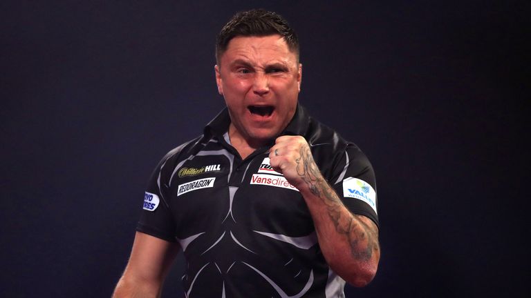 William Hill World Darts Championship 2020/21 - Day Sixteen - Alexandra Palace
Gerwyn Price celebrates during the final against Gary Anderson on day sixteen of the William Hill World Darts Championship at Alexandra Palace, London.