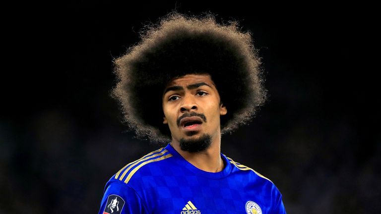 Leicester City&#39;s Hamza Choudhury in action during the FA Cup third round match at The King Power Stadium, Leicester.