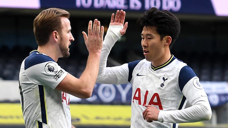 Harry Kane and Heung-Min Son have combined for 13 goals this season, more than any other duo in a single Premier League season